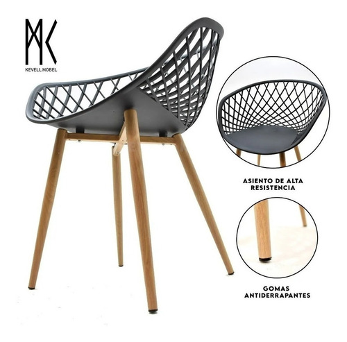 Silla Moderna Tipo Bantu Guilen Para Sala O Comedor 4pz