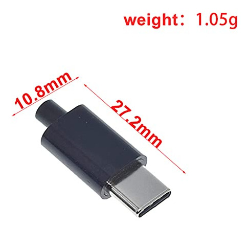 Anmbest, 10 Conectores Usb 3.1 Tipo C, Macho, 24 Pines, Sold