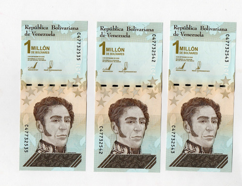 3 Billetes Venezuela 1 Millon De Bolivares 2020