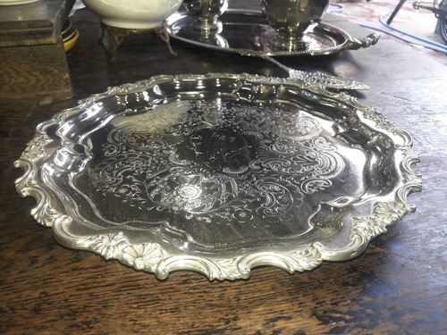 Bandeja Bañada En Plata Inglesa C1920 Sellada (Usado)