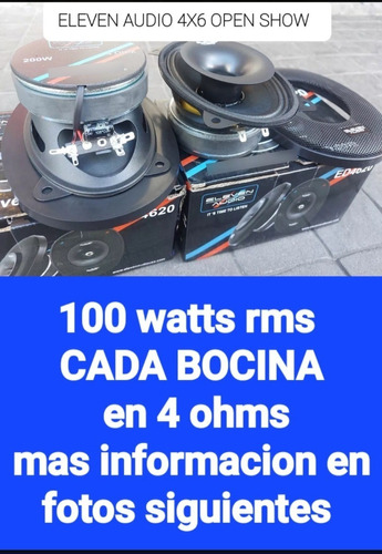 Bocinas Open Show  Eleven Audio 100 Watts Rms 4 X 6 Pulgadas