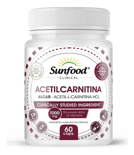 Acetilcarnitina Alcar - Acetil-l-carnitina Hcl 60 Capsulas Sin Sabor
