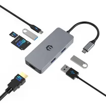 Comprar Concentrador Usb C 7 En 1 De Nivel, Adaptador Usb C Multipue