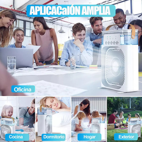 Ventilador Portátil 3 Em 1 Umidificador Portátil Com 8 Leds