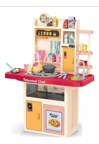 Cocina Infantil Juguete Grande Agua Vapor Luz 74 Pzs