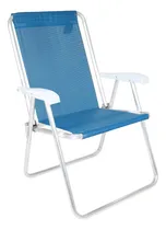 Comprar Reposera Silla Alta Plegable En Aluminio Conforto Sannet Mor Color Azul