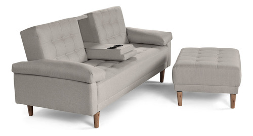 Sala Modular Praia Makora Essentials De Lino Reversible Color Gris