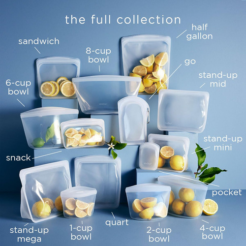 Bolsa De Silicona Reutilizable Amarilla Para Alimentos