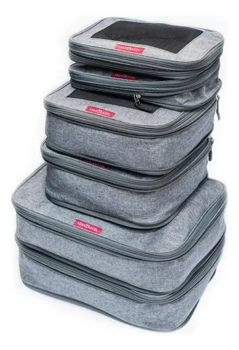 Juego De 6 Bolsas De Maquillaje Acolchadas Floral - Algodón Con Lazo Rosa, Varios Tamaños