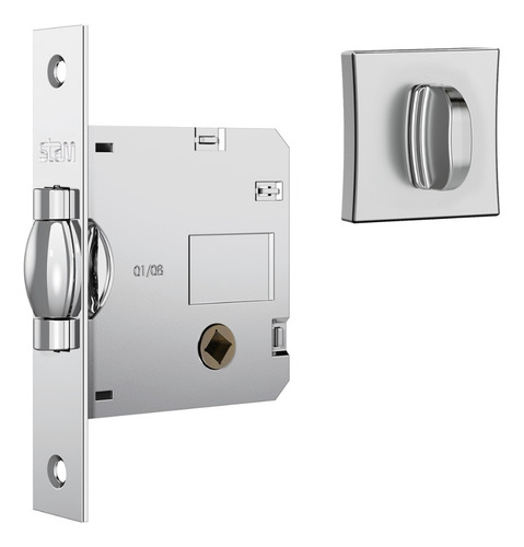 Fechadura Stam Wc Porta Pivotante Banheiro 1025 Cromada