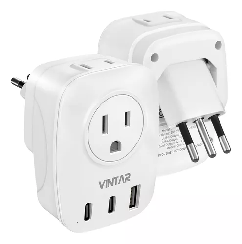 Adaptador De Enchufe De Viaje Para Italia, Adaptador De Corr