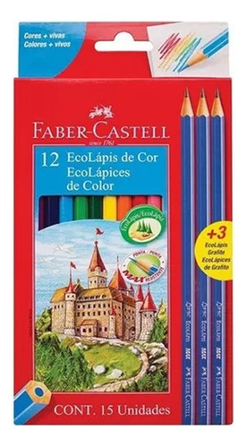 Lapices De Colores Faber Castell X12 Largos + 3 Grafitos !!