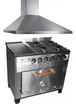 Comprar Cocina Industrial Eg Acero 4hornallas Plancha + Camapana-