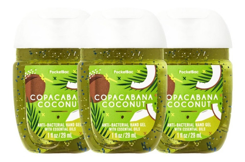 Gel Antibacterial Bath & Body Works Copacabana Coconut 3pz