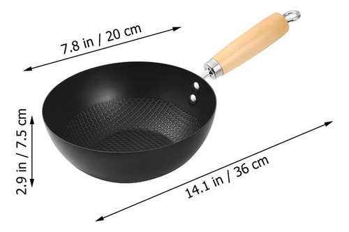 Sartén Wok De Fondo Plano, Olla De 20cm, Antiadherente Sin