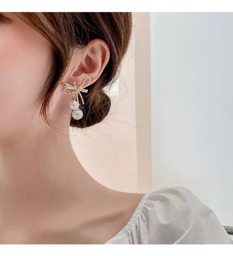 ~! Pendientes Inés Con Colgante De Perla En Forma De Encaje