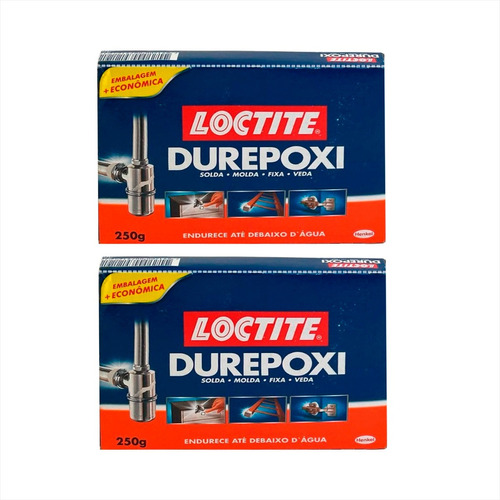 Durepoxi Massa Adesivo Epoxi 250g Loctite Henkel - 2 Und Cor Cinza