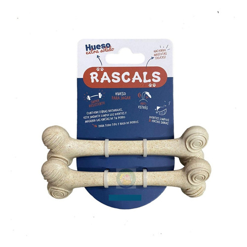 Rascals Juguete Pack 2 Huesos Sólidos Perro Mordedor Mascota Color Blanco