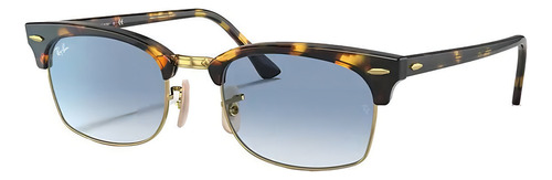 Anteojos de sol Ray-Ban Clubmaster Square talle Standard armazón polished yellow havana y lente light blue