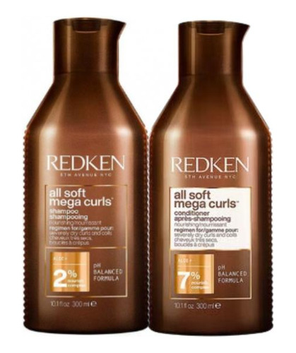 Kit Redken All Soft Mega Curls Sh 300ml+condicionador 300ml