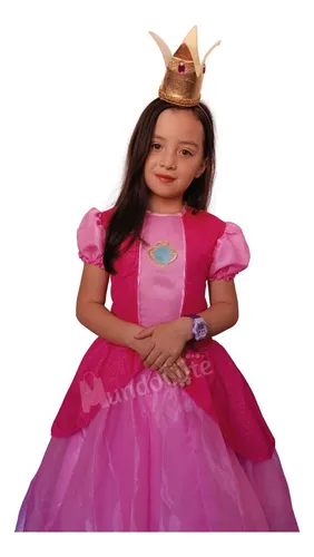 Disfraz Princesa Peach Rosado Mar o Bros Disfraces Ni as