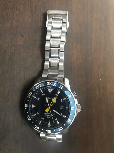 Relogio Seiko Sportura Kinetic Gmt - Fundo Azul