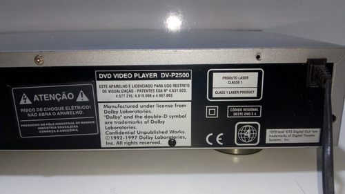 Dvd Player Philco Dv-p2500 Ck ( Com Defeito )