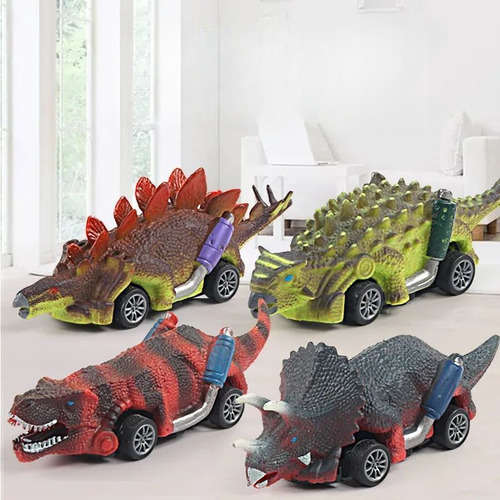 Dinosaur Toys, 6 Coches Retráctiles, Con Tracción, Color, Pa