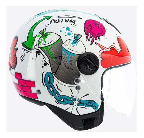 Capacete Moto Peels Freeway Street Cor Branco com Azul Tamanho do capacete 58