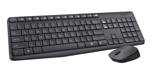 Kit de teclado y mouse inalámbrico Logitech MK235 Español teclado grafito y mouse negro
