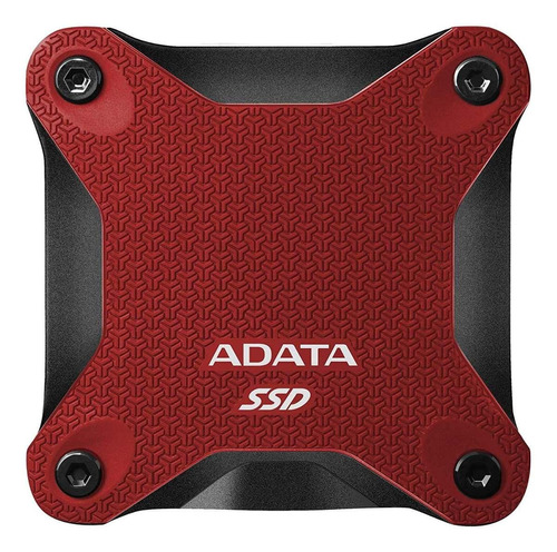 Imagen 1 de 3 de Disco sólido SSD externo Adata ASD600Q-480GU31-C 480GB red