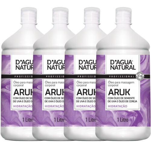 4un Óleo Massagem Semente Uva Cereja 1lt D'agua Natural