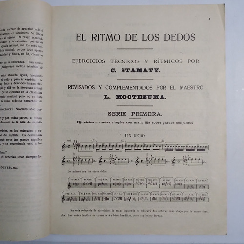 Ritmo De Los Dedos Libro Antiguo, Ejercicios Técnicos, Piano (Usado)
