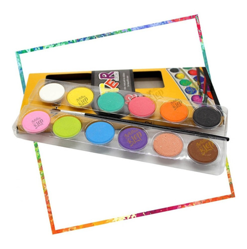 Set Acuarelas Escolares Economicas 8 Colores + Pincel