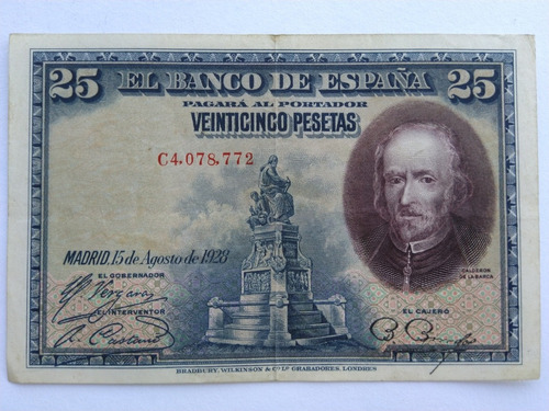 Billete España 25 Pesetas 1928