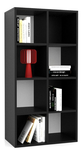 Biblioteca Moderna Organizador Living Rack Decoración Color Negro