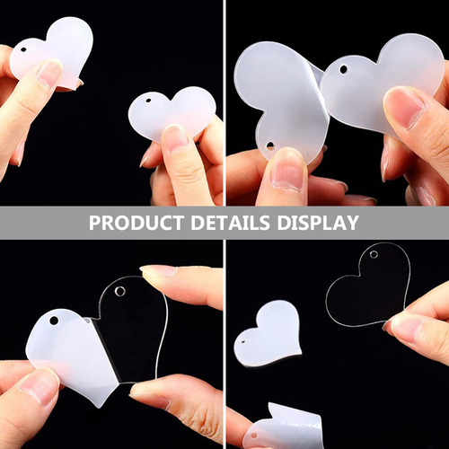 Heart Acrylic Acrylic Keychain Key Ring 30 Pcs