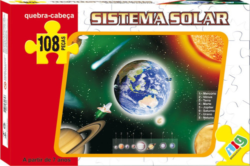 Quebra Cabeça Educativo Sistema Solar 108 Peças - Nig