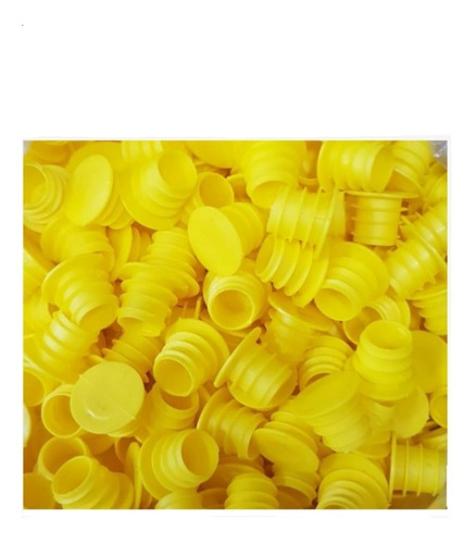 Batoque De Plástico Para Litro /garrafa Tampa Rolha 100 Unds Cor Amarelo