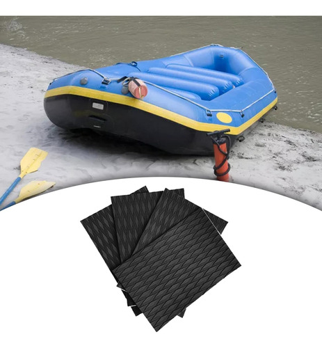 4x Deck Grip Mat Tabla De Surf Almohadillas De Negro