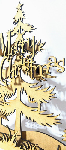 Imagen 4 de 4 de Árbol Navidad Encastre Decoración - Mdf / Fibrofacil