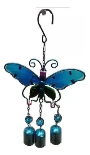 Mariposa Mini Campana Y Vitral Colgante