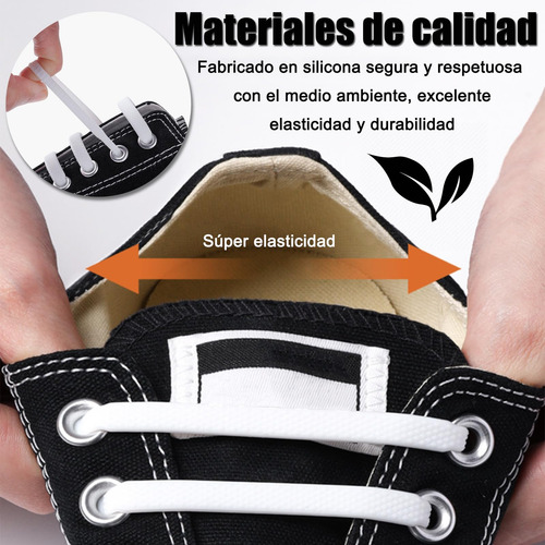 6 Pares De Agujetas Elasticas, Cordones De Silicona Para