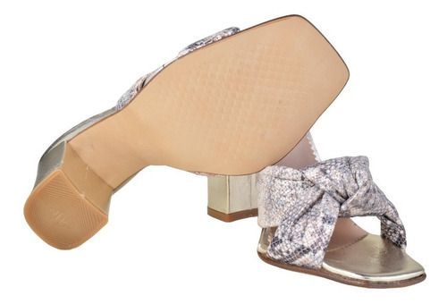 Zuecos Sandalias Taco Alto De Mujer De Cuero Knot - Ferraro