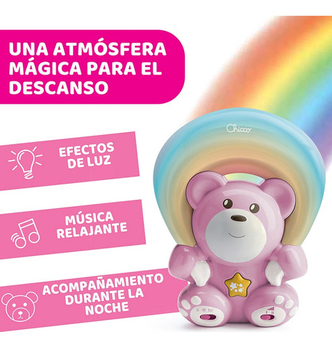 Osito Musical Juego Juguete Luz De Noche Cuarto Del Bebe