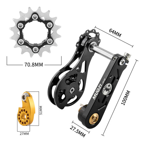 De Conversión Única Para Bicicleta Con Llave, Negro 16t