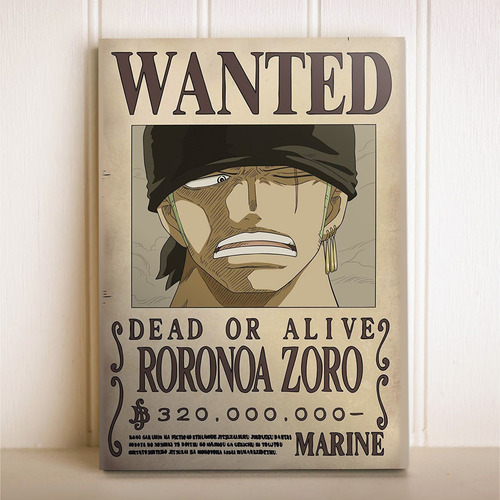 Imagem 2 de 6 de Kit 6 Placas Decorativas One Piece Wanted