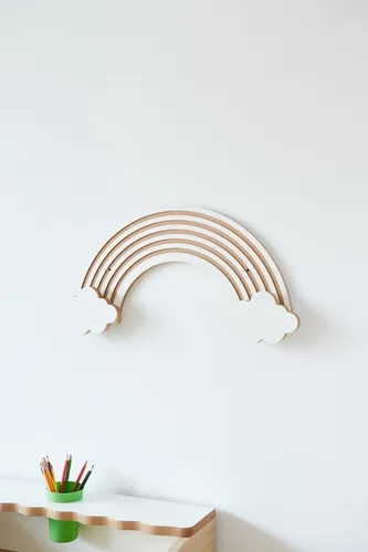 Perchero De Pared Arcoiris Escandinavo Nordico Infantil