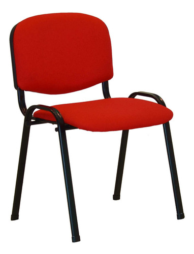 Silla de escritorio Dakot 700 tapizada apilable  roja y negra con tapizado de cuero sintético