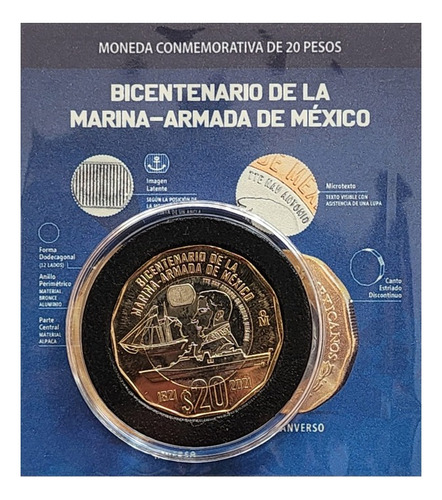 Blister 20 Pesos Bicentenario De La Marina Armada De Mexico